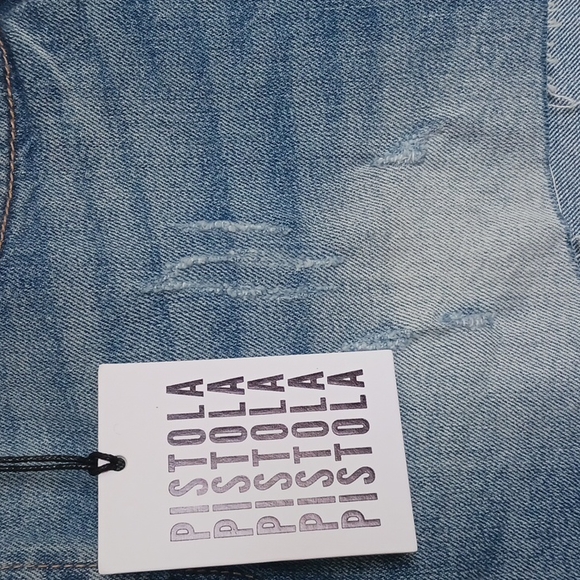 PISTOLA Light Wash, High Rise, Cut-off Denim Shorts, 29 - Picture 5 of 8